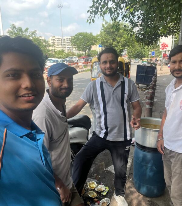 Poori sabji distribution final selfie